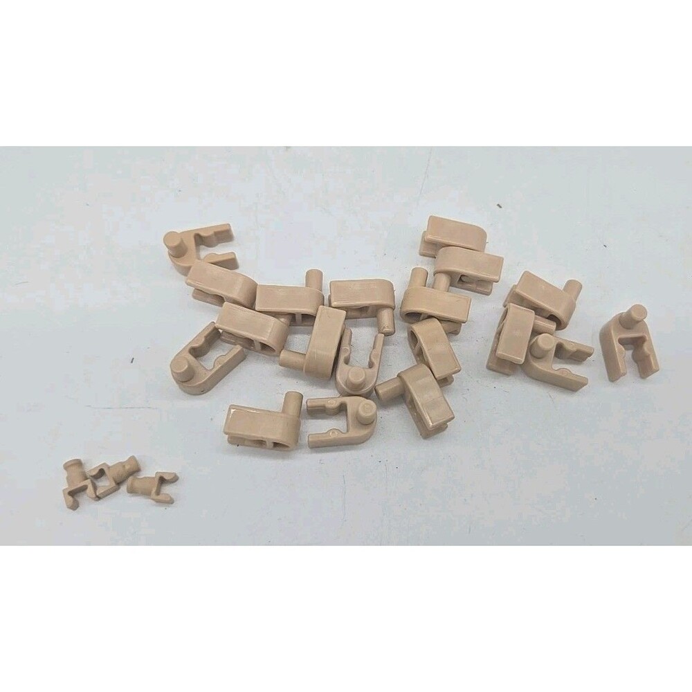 K'nex 19 Tan Interlocking End Clips & 3 Micro Knex Tan Clips With Rod End Lot